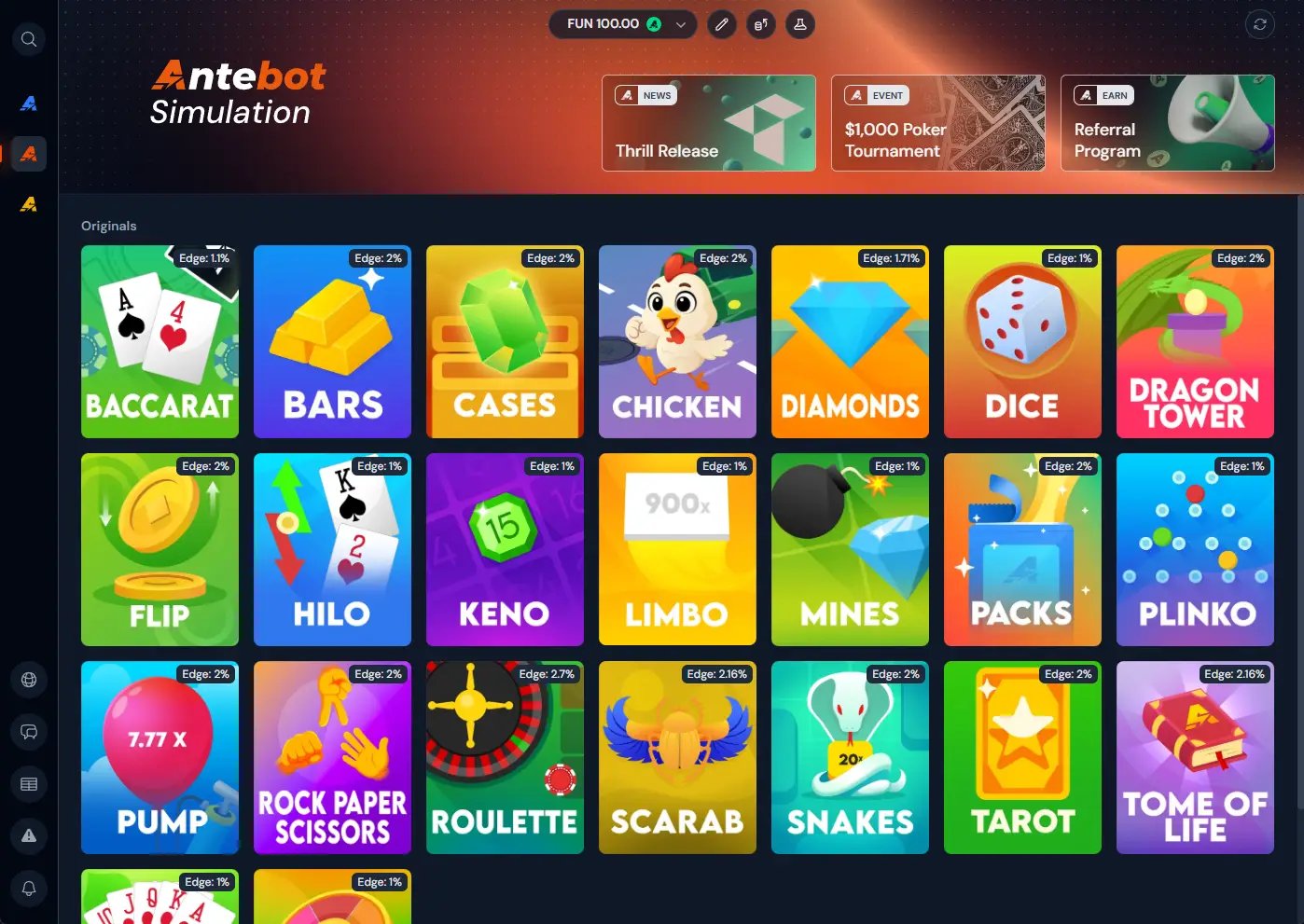 Antebot Simulation Dashboard